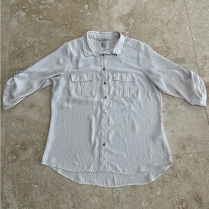 H&M Light Gray Striped Shirt